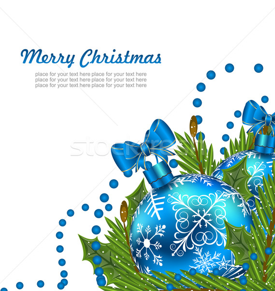 Greeting Postcard with Christmas Balls Stock photo © smeagorl