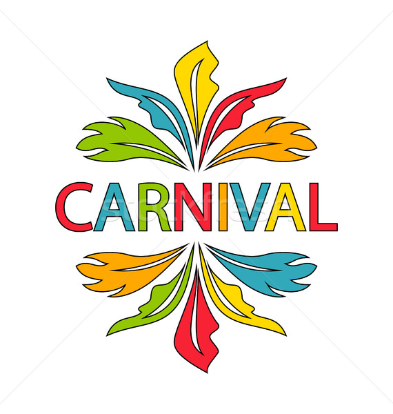 Carnival Logo Template with Colorful Feathers Stock photo © smeagorl