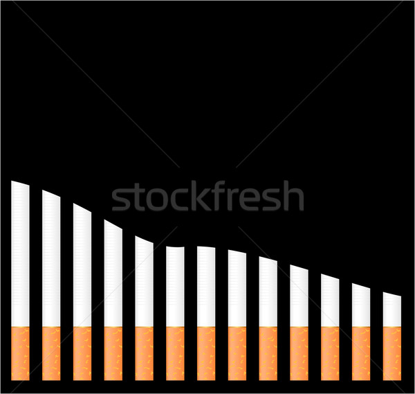 cigarette diagram  on black background Stock photo © smeagorl