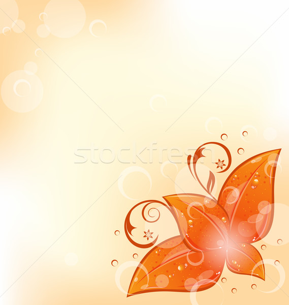 Autumnal background with set orange leaves Stock photo © smeagorl