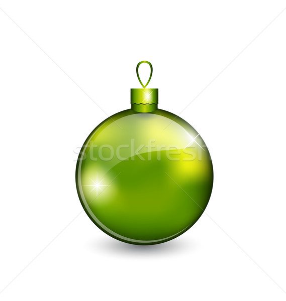 Weihnachten grünen Ball isoliert weiß Illustration Stock foto © smeagorl