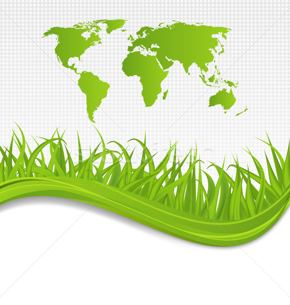 Nature carte terre herbe illustration design [[stock_photo]] © smeagorl