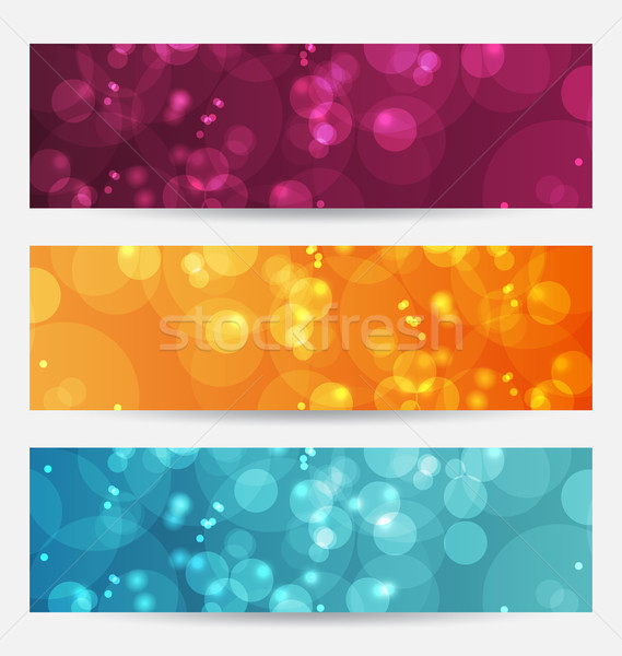 Set of abstract banners with bokeh effect Stock photo © smeagorl