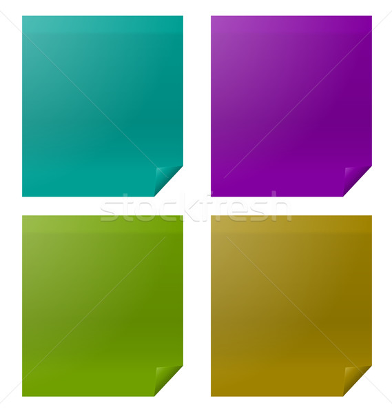 Set Colorful Four Paper Stickers Stock photo © smeagorl