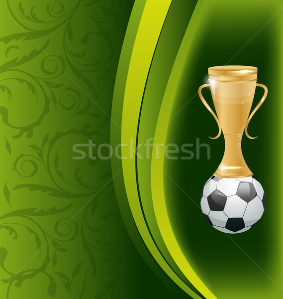 Football card with ball and prize Stock photo © smeagorl