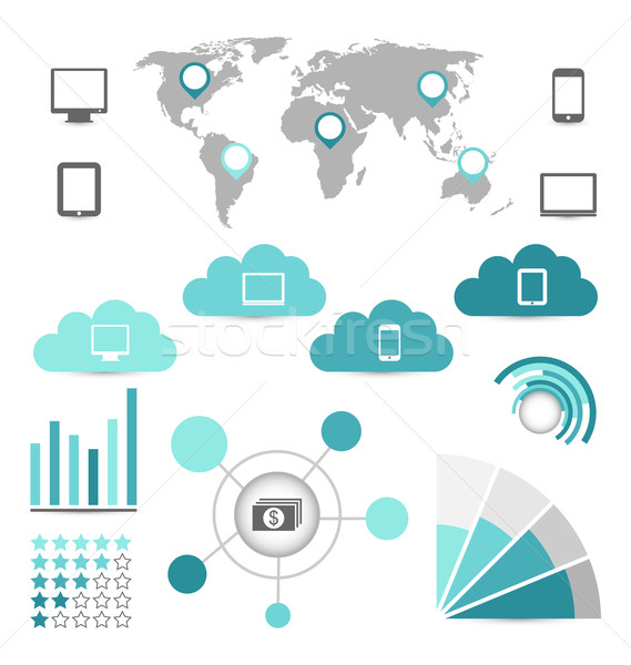セット インフォグラフィック 要素 レポート 電子 実例 ストックフォト © smeagorl