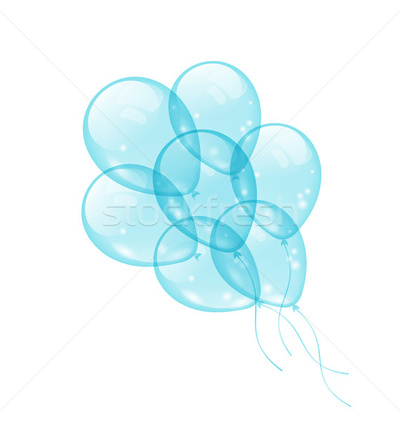 Bunch blue balloons isolated on white background Stock photo © smeagorl