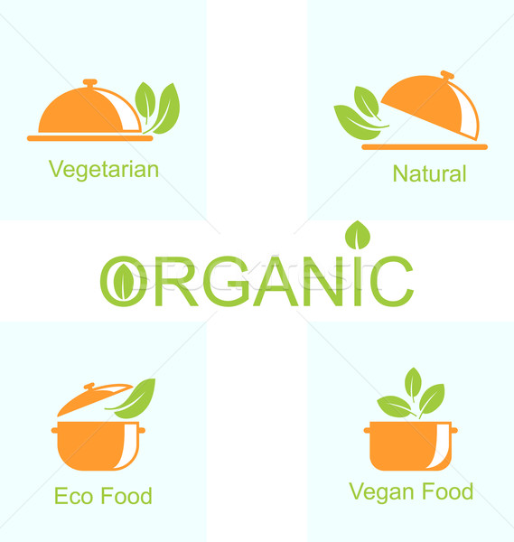 Set of Vegetarian Food Icons Stock photo © smeagorl