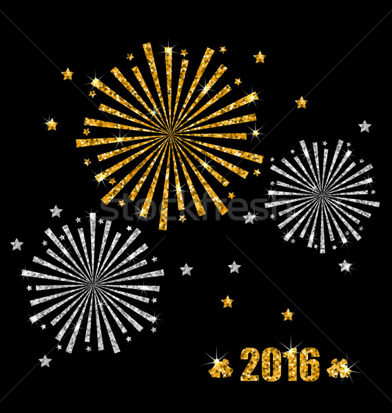 Abstract Festive Firework with Golden and Silver Surface Stock photo © smeagorl