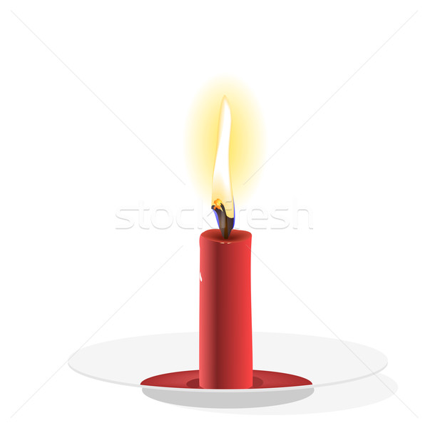 Realistic  Candle on plate Stock photo © smeagorl