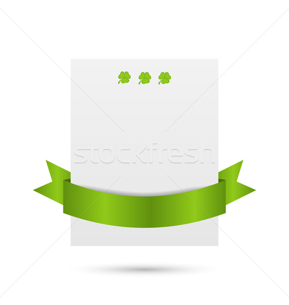 Greeting card with shamrocks and ribbon for St. Patrick's Day Stock photo © smeagorl