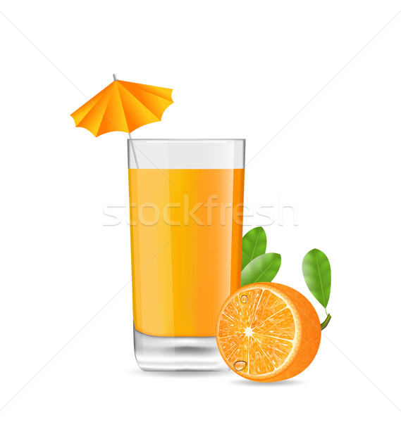 Oranje cool cocktail illustratie paraplu half Stockfoto © smeagorl
