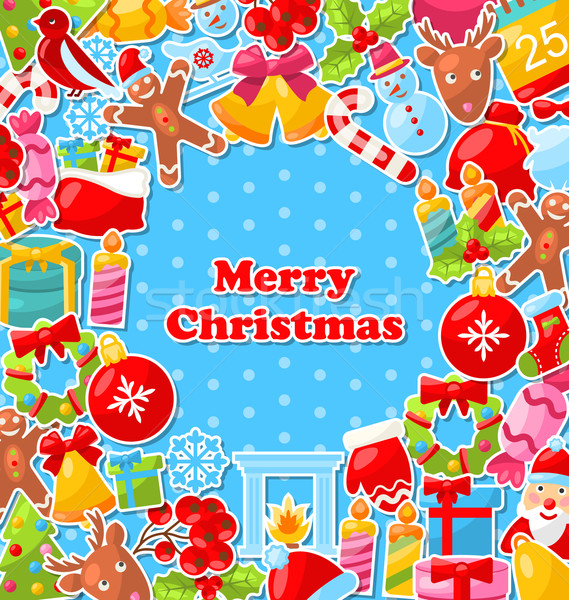 Merry Christmas Greeting Card Stock photo © smeagorl