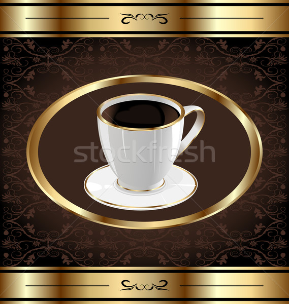 Vintage label for wrapping coffee, coffe cup Stock photo © smeagorl