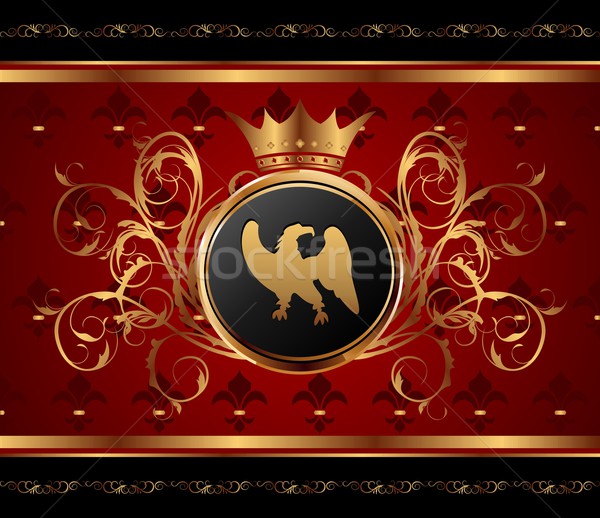 golden background with heraldic eagle Stock photo © smeagorl
