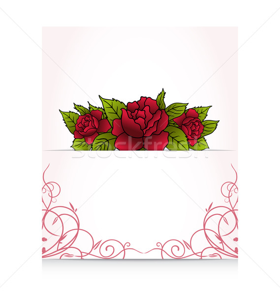 ロマンチックな 手紙 花束 バラ 実例 愛 ストックフォト © smeagorl