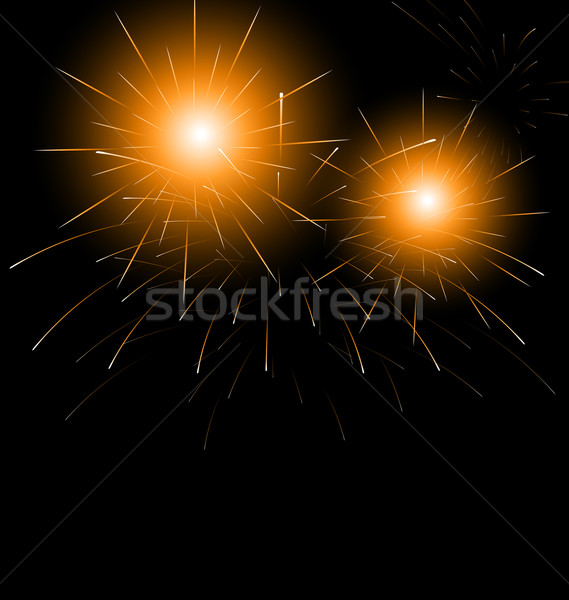 Christmas dark background with fireworks Stock photo © smeagorl