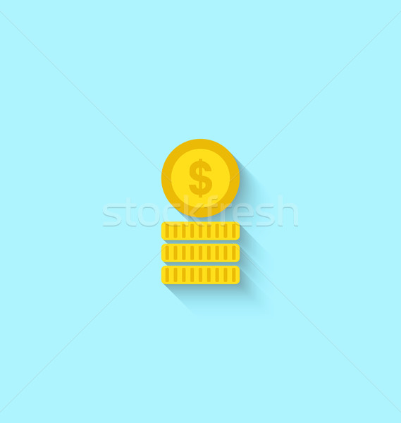 Flat Icon of Golden Coins Stock photo © smeagorl