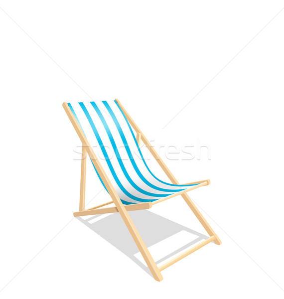 Wooden Beach Chaise Longue Isolated on White Background Stock photo © smeagorl