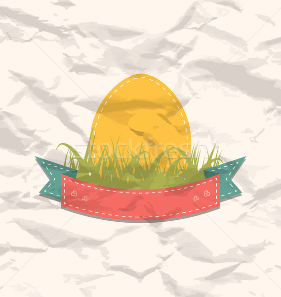 Vintage label with Easter egg  Stock photo © smeagorl