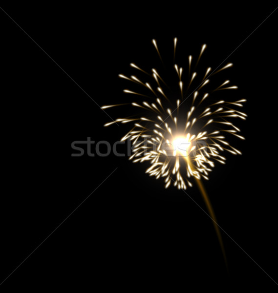 Illustration of realistic firework golden color Stock photo © smeagorl
