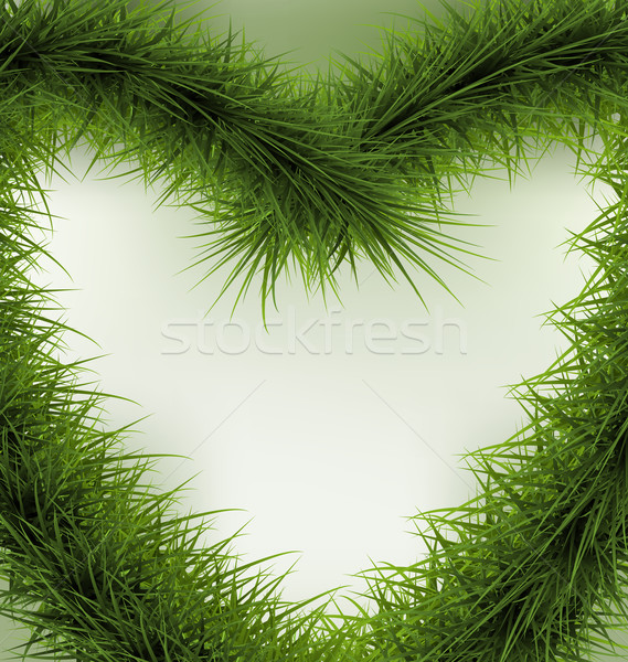 Stock photo: Christmas Background  heart shaped wreath