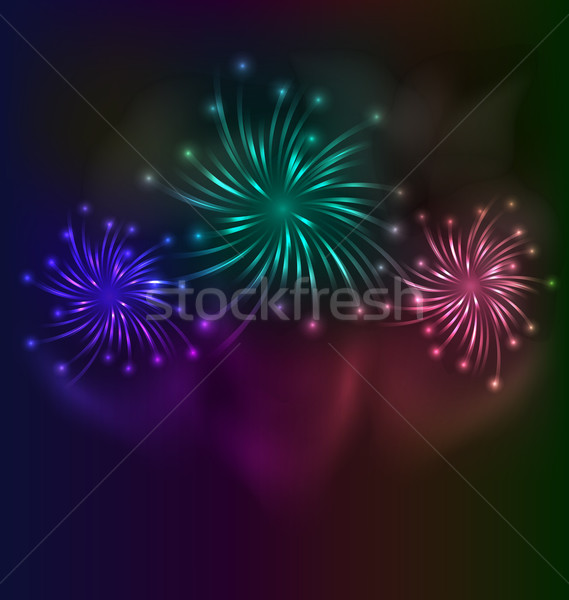 Colorful fireworks background with place for text Stock photo © smeagorl