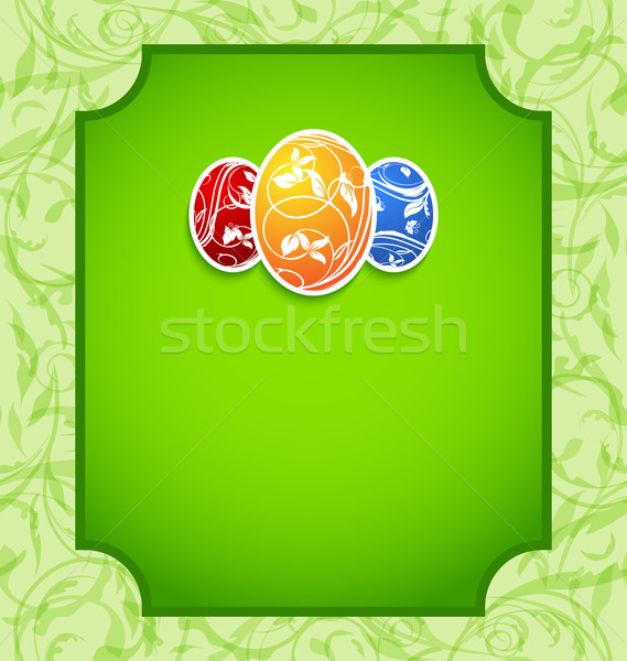 Easter elegance card with colorful eggs Stock photo © smeagorl