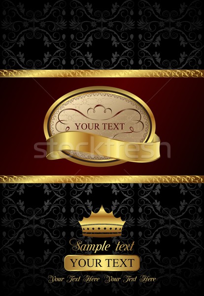 [[stock_photo]]: Or · luxe · étiquette · couronne · illustration · vin