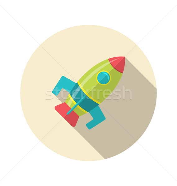 Stockfoto: Icon · raket · lang · schaduw · stijl · illustratie