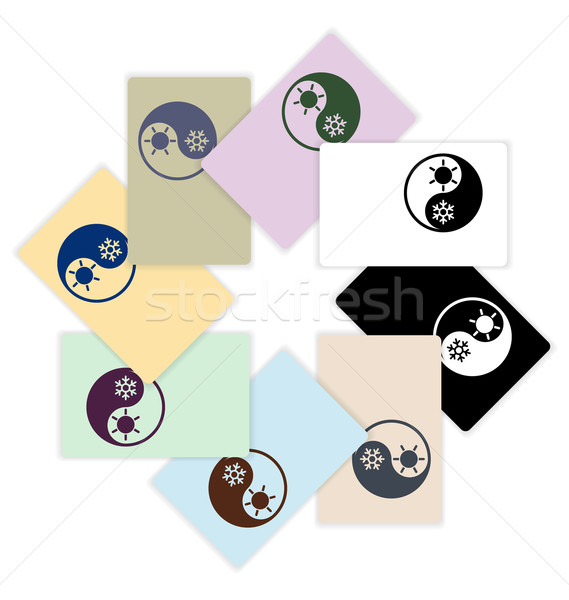 Symbol of climate balance in shape yin-yang as firm style on car Stock photo © smeagorl