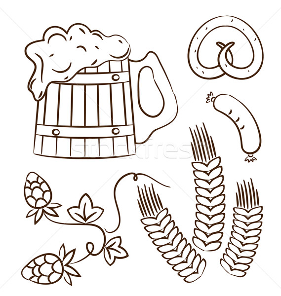 Octoberfest cartoon design elements (1), hand drawn style Stock photo © smeagorl