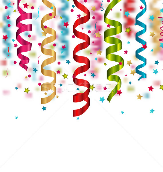 Multicolored paper serpentine and confetti for holiday backgroun Stock photo © smeagorl