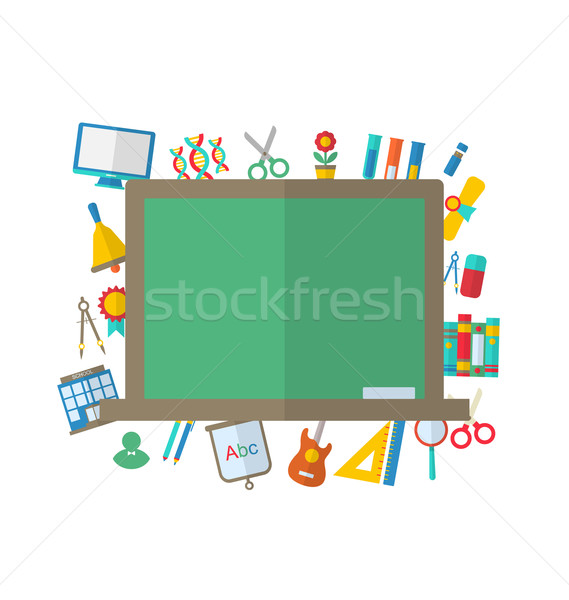 Flat Icons of Blackboard and other Elements Stock photo © smeagorl