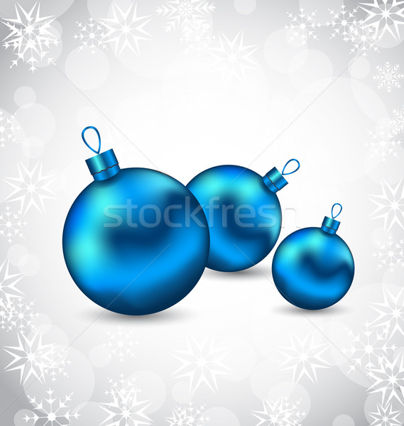 Stock photo: Background with snowflakes and Christmas balls