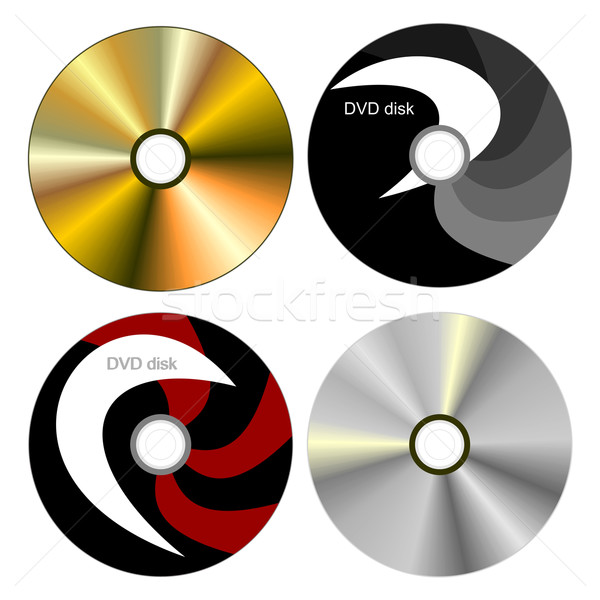 Realistic illustration set DVD disk with both sides Stock photo © smeagorl