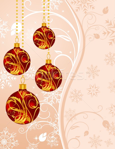 Stock foto: Weihnachten · floral · Set · Kugeln · Illustration · Ball