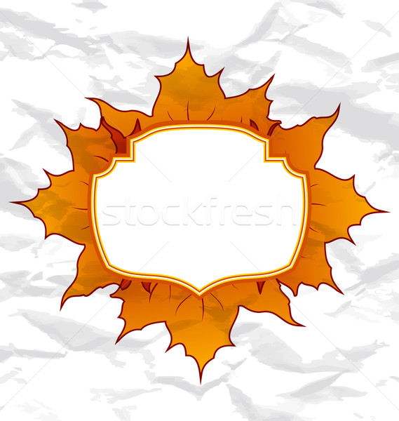 Autumnal maple leaves, crumpled paper texture Stock photo © smeagorl