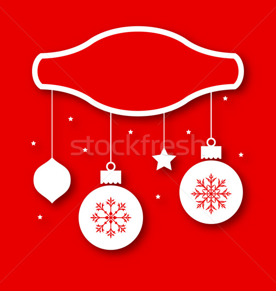 Stock fotó: Karácsony · absztrakt · kártya · hagyományos · elemek · illusztráció
