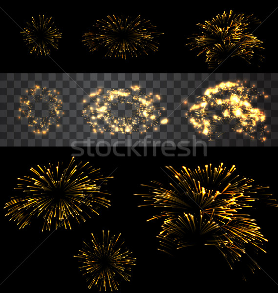 Set of isolated fireworks Stock photo © smeagorl