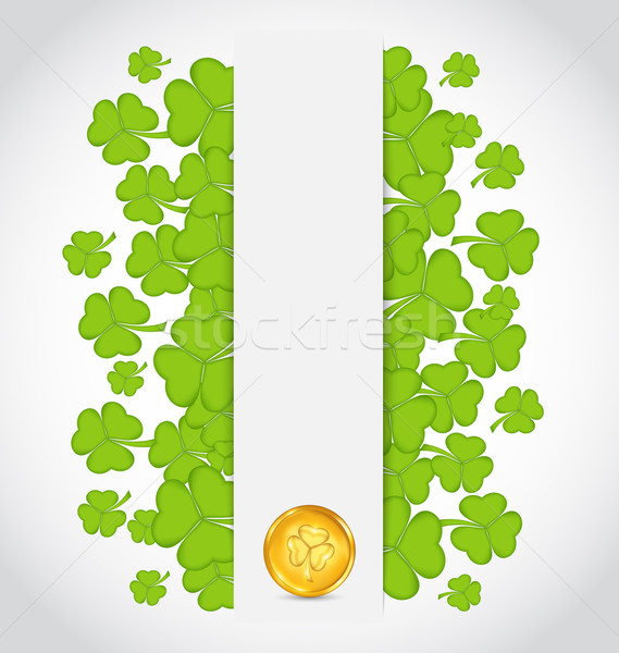 Viering kaart gouden munten illustratie St Patrick's Day Stockfoto © smeagorl