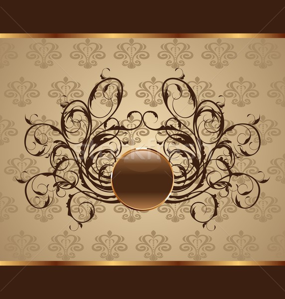 gold floral packing, design element Stock photo © smeagorl
