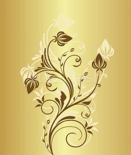 Illustration of gold floral vintage background Stock photo © smeagorl