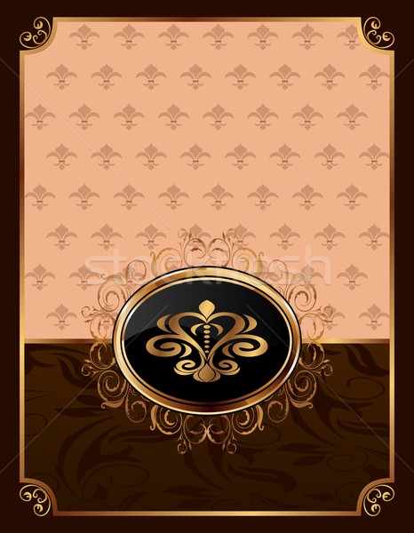 golden ornate frame with emblem Stock photo © smeagorl