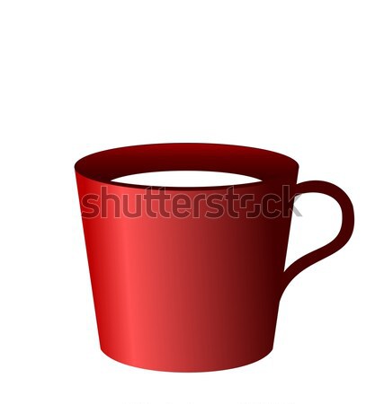 Stock photo: Realistic illustration of red cup isolated on white background