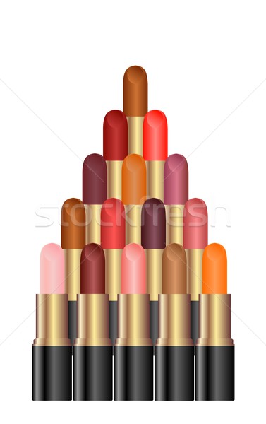 Pyramid of a palette of lipsticks Stock photo © smeagorl