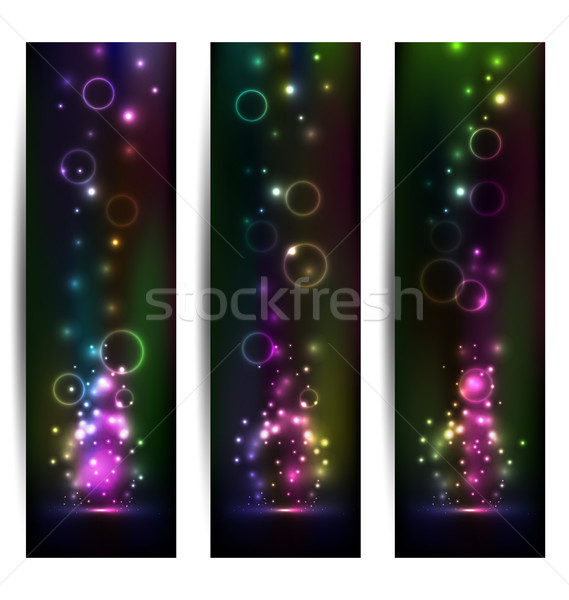 Ingesteld abstract futuristische banners illustratie licht Stockfoto © smeagorl