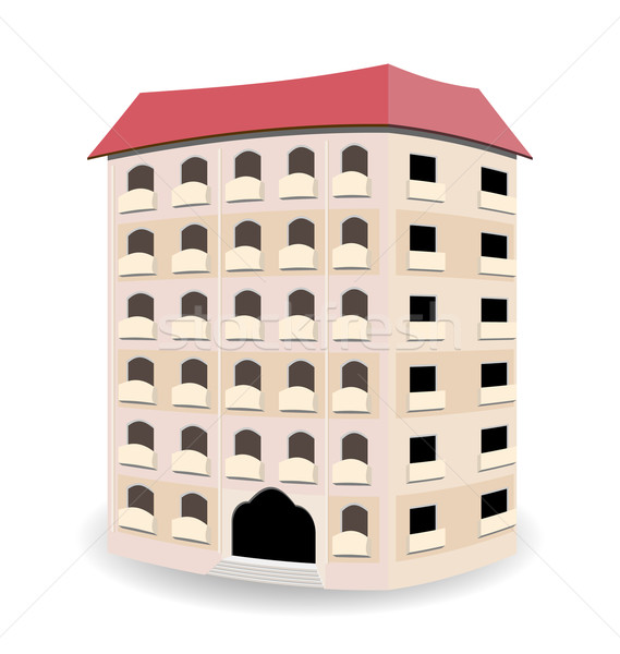 Woon- huis geïsoleerd witte illustratie gebouw Stockfoto © smeagorl