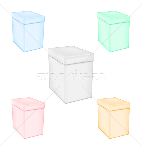 Set colorful closed unprinted boxes Stock photo © smeagorl
