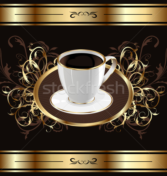 Vintage background for packing coffee, coffee cup Stock photo © smeagorl